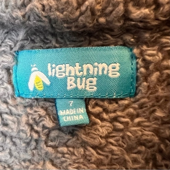 Boys Size 7 Lightening Bug Gray Quarter Zip Pullover Jacket Pockets Jumper - Picture 4 of 6